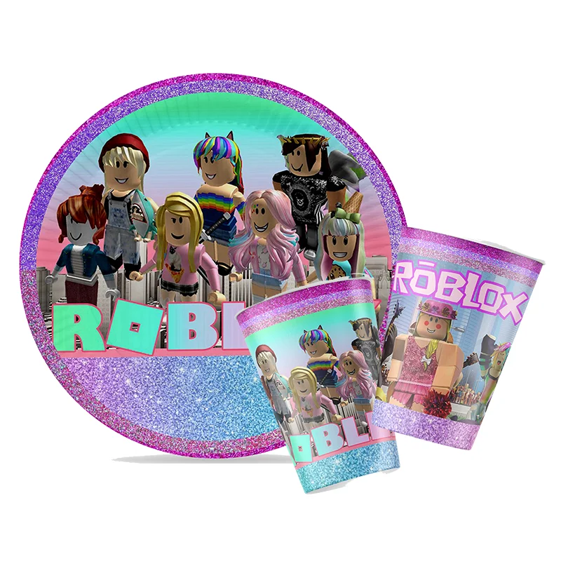 Confetti Balloon Set - Mor pembe parti için Roblox kız
