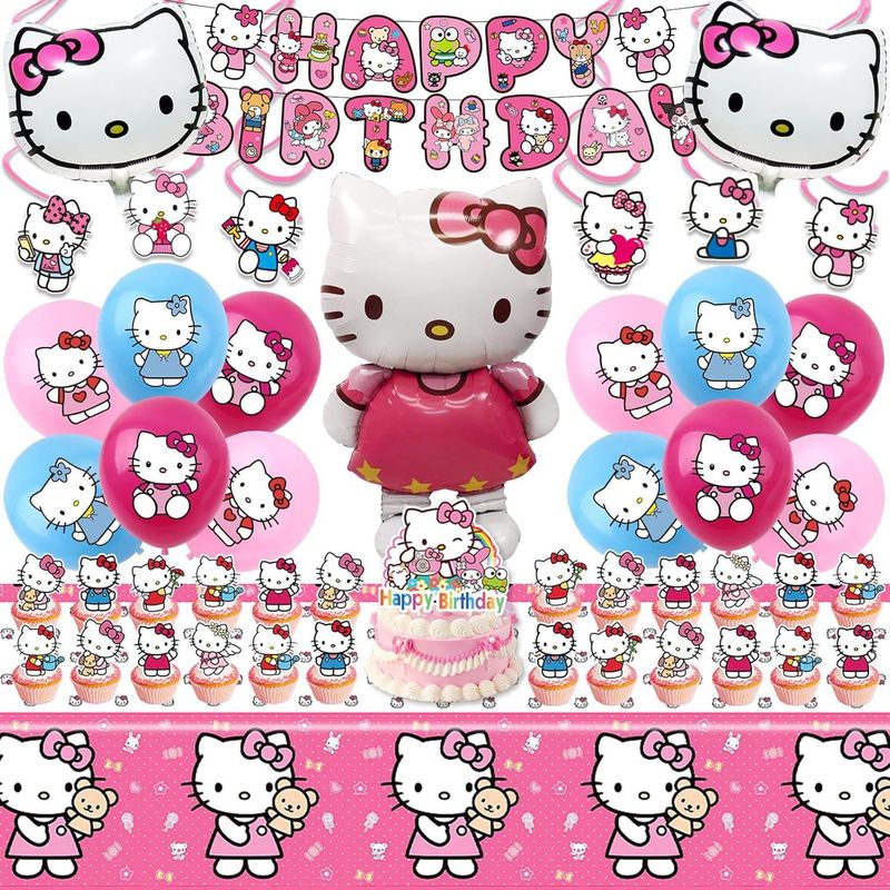 Confetti Balloon Set - Hello Kitty Parti Süslemeleri: Doğum Günü