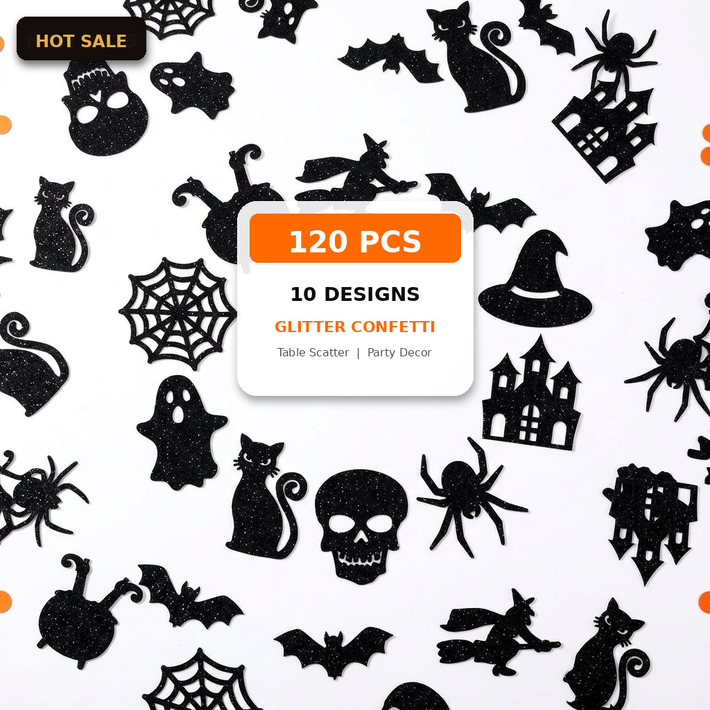 Papercraft Supply Confetti - Cadılar Bayramı Konfeti 120 Adet Simli
